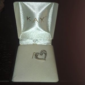 Diamond double heart pendant